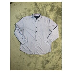 Construct Men's Slim Fit Dress Shirt Geometric‎ XL Purple